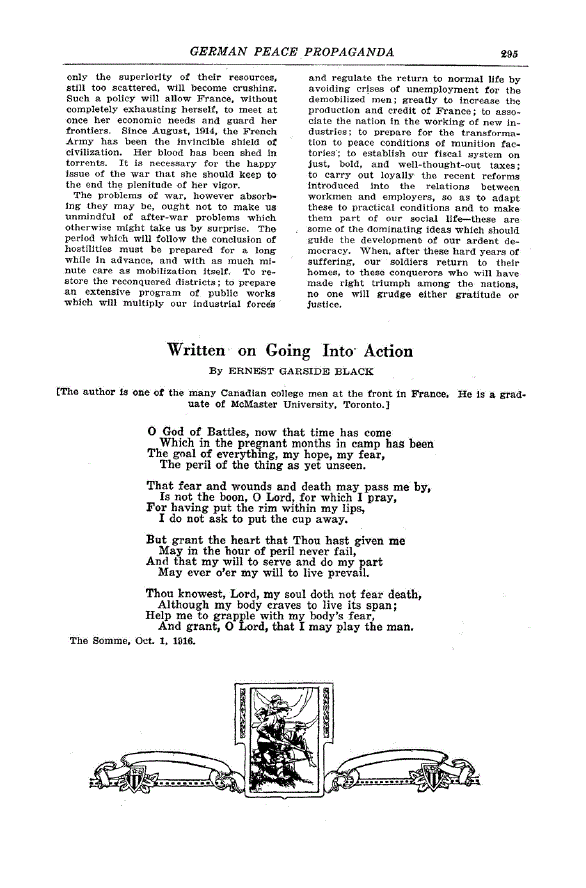 First page of Written on Going into Action