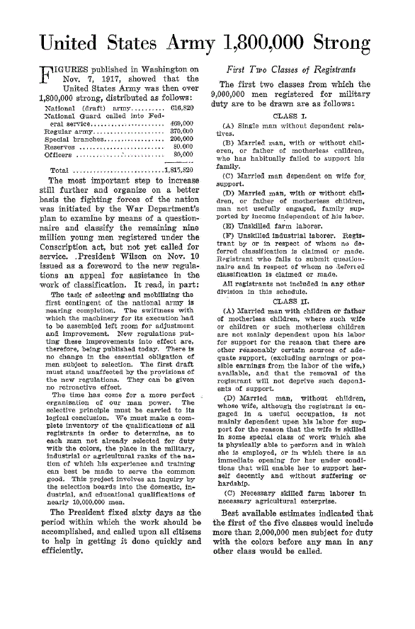 First page of United States Army 1,800,000 Strong