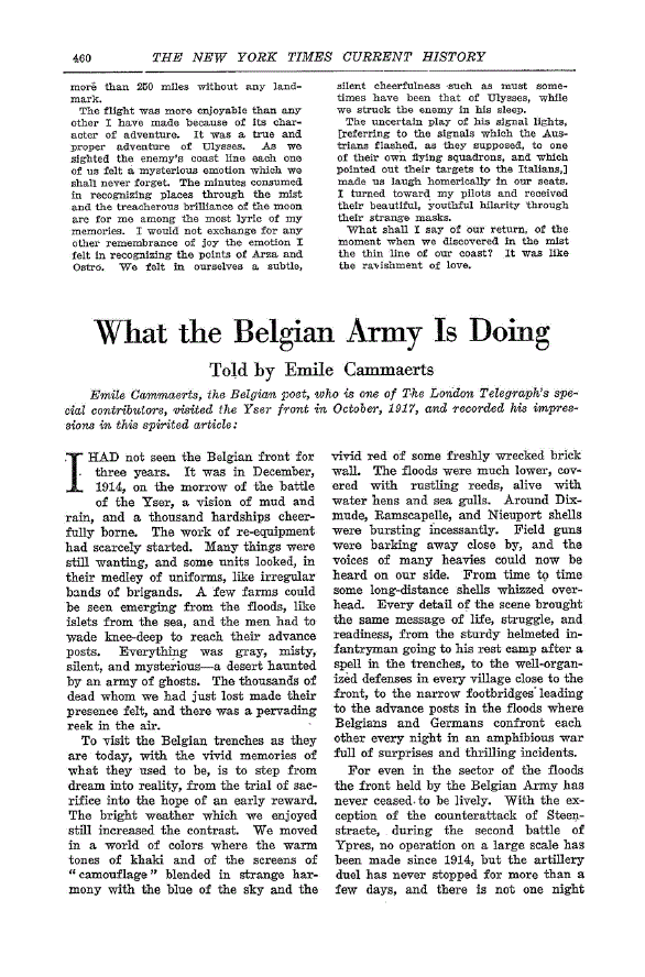 First page of What the Belgian Army is Doing