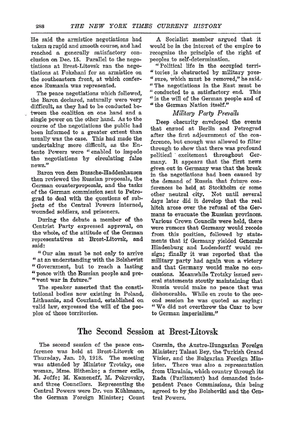 First page of The Second Session at Brest-Litovsk