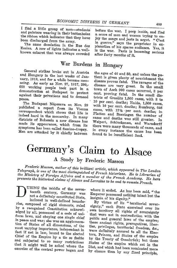 First page of War Burden in Hungary