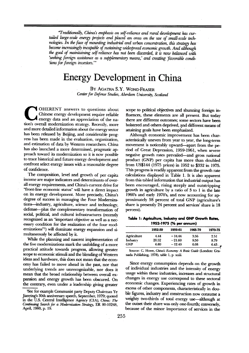 First page of Energy Development in China