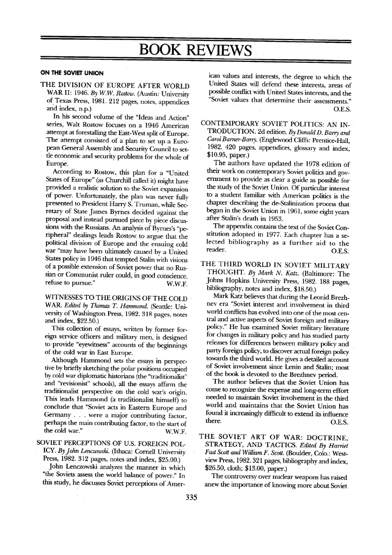 First page of On the Soviet Union