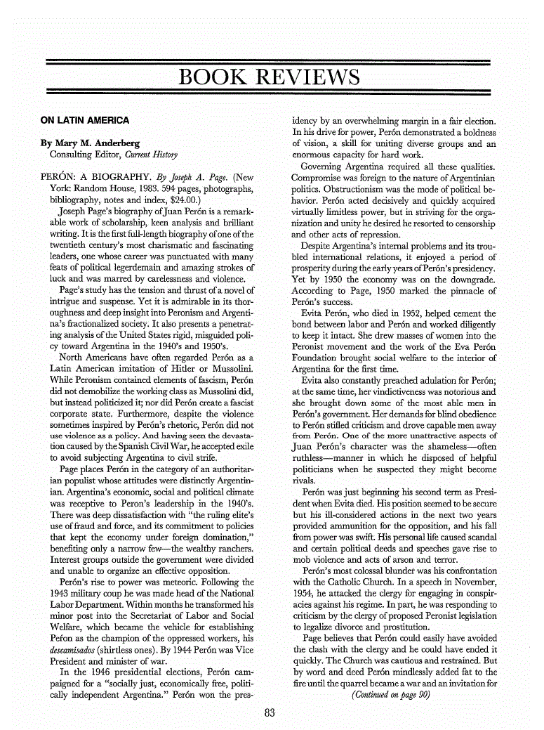 First page of On Latin America