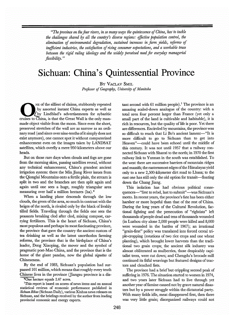 First page of Sichuan<subtitle>China’s Quintessential Province</subtitle>