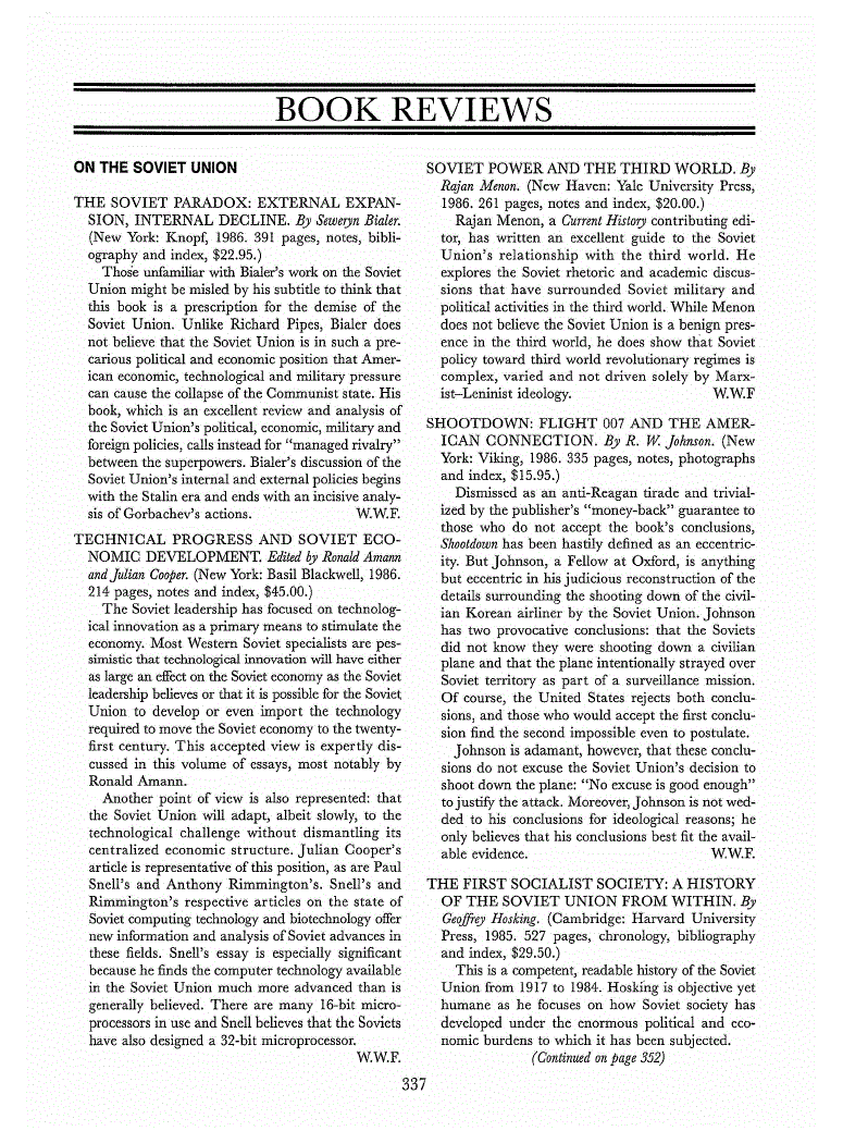 First page of On the Soviet Union