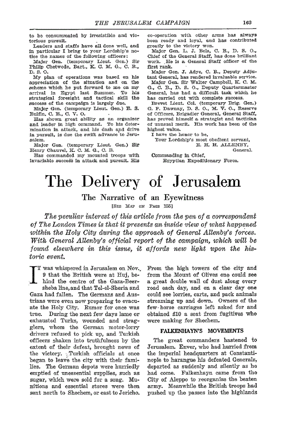 First page of The Delivery of Jerusalem<subtitle>The Narrative of an Eyewitness</subtitle>