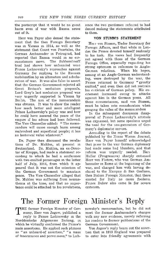 First page of The Former Foreign Minister’s Reply