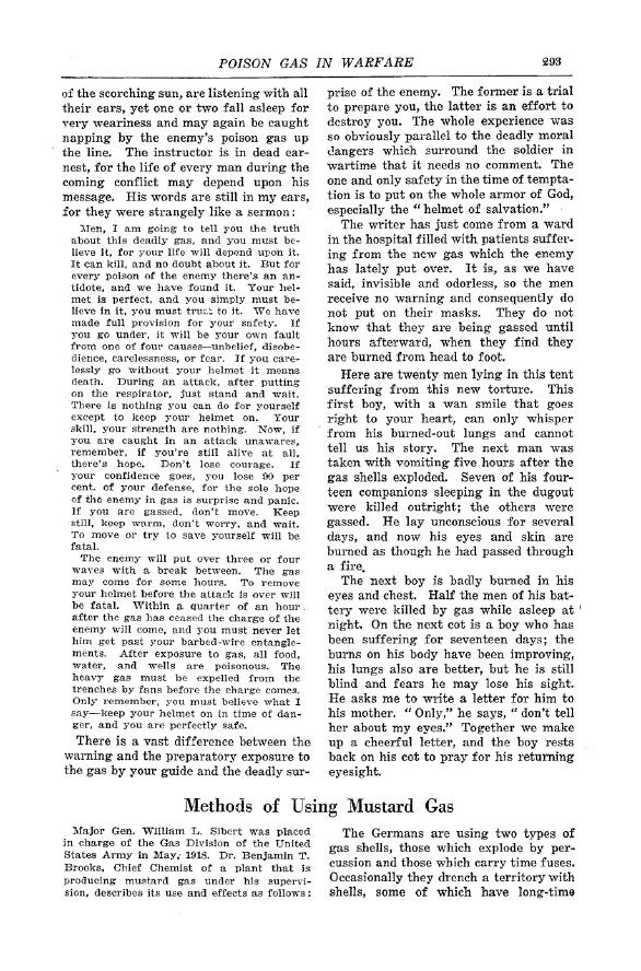 First page of Methods of Using Mustard Gas