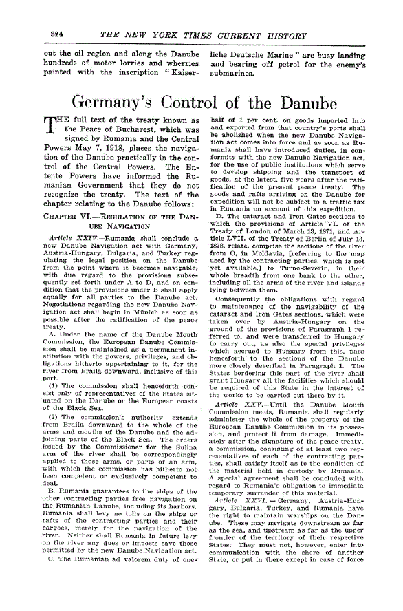 First page of Germany’s Control of the Danube