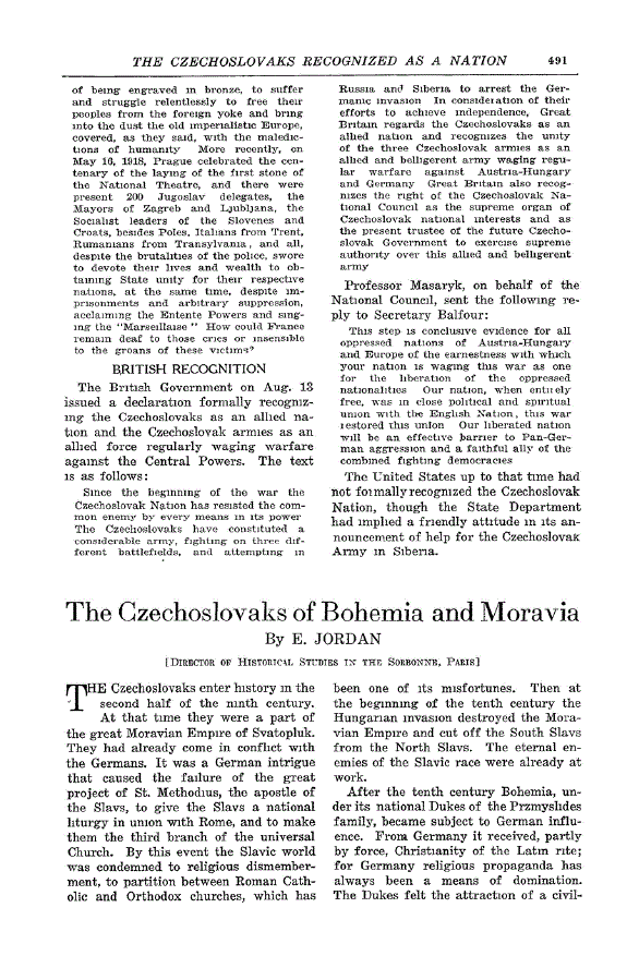 First page of The Czechoslovaks of Bohemia and Moravia
