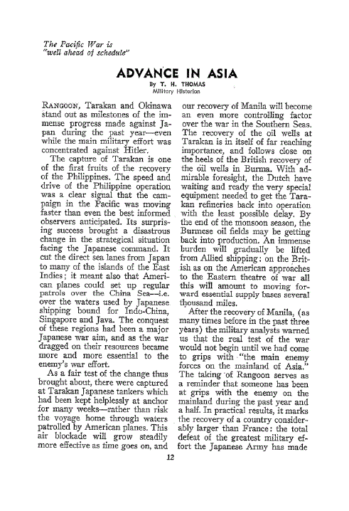 First page of Advance in Asia