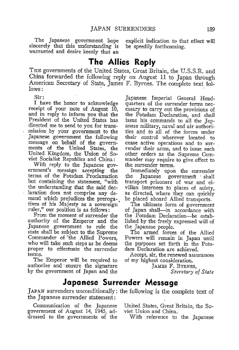 First page of The Allies Reply