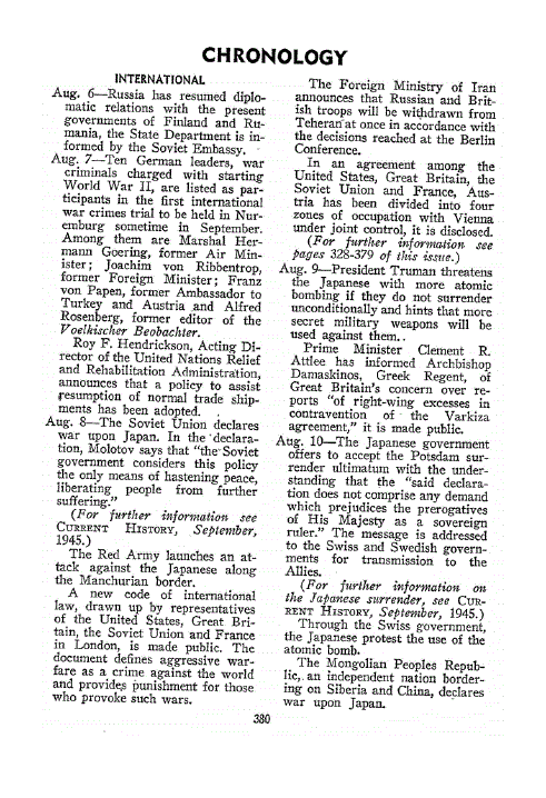 First page of Chronology