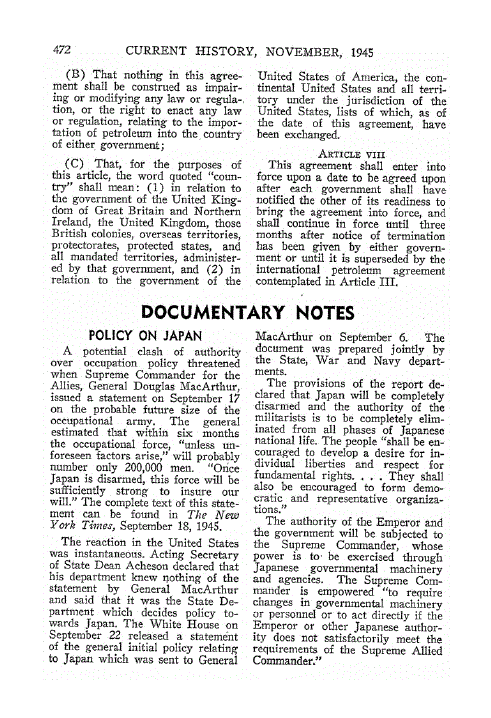 First page of Documentary Notes