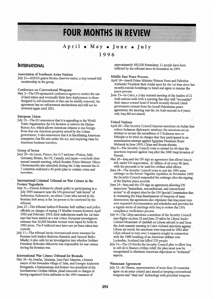 First page of Four Months in Review