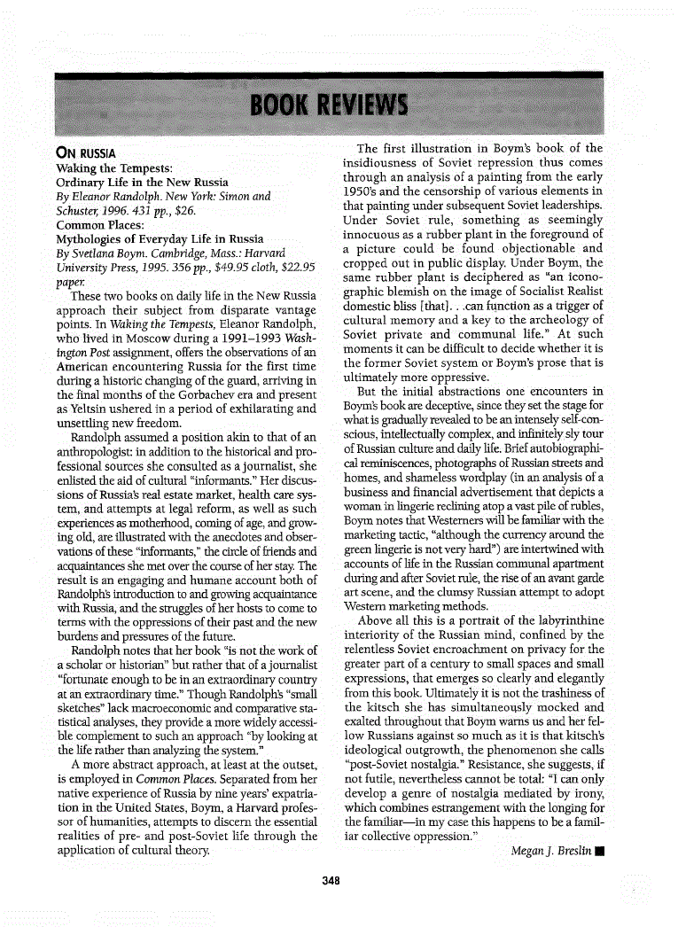 First page of On Russia