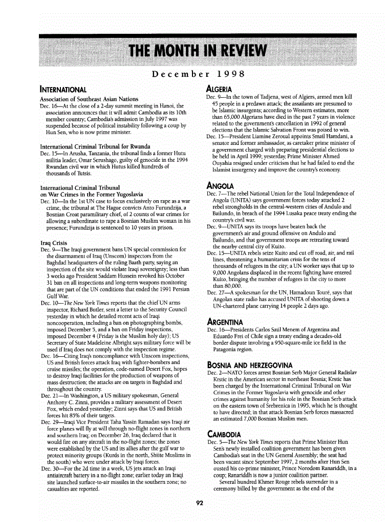 First page of The Month in Review