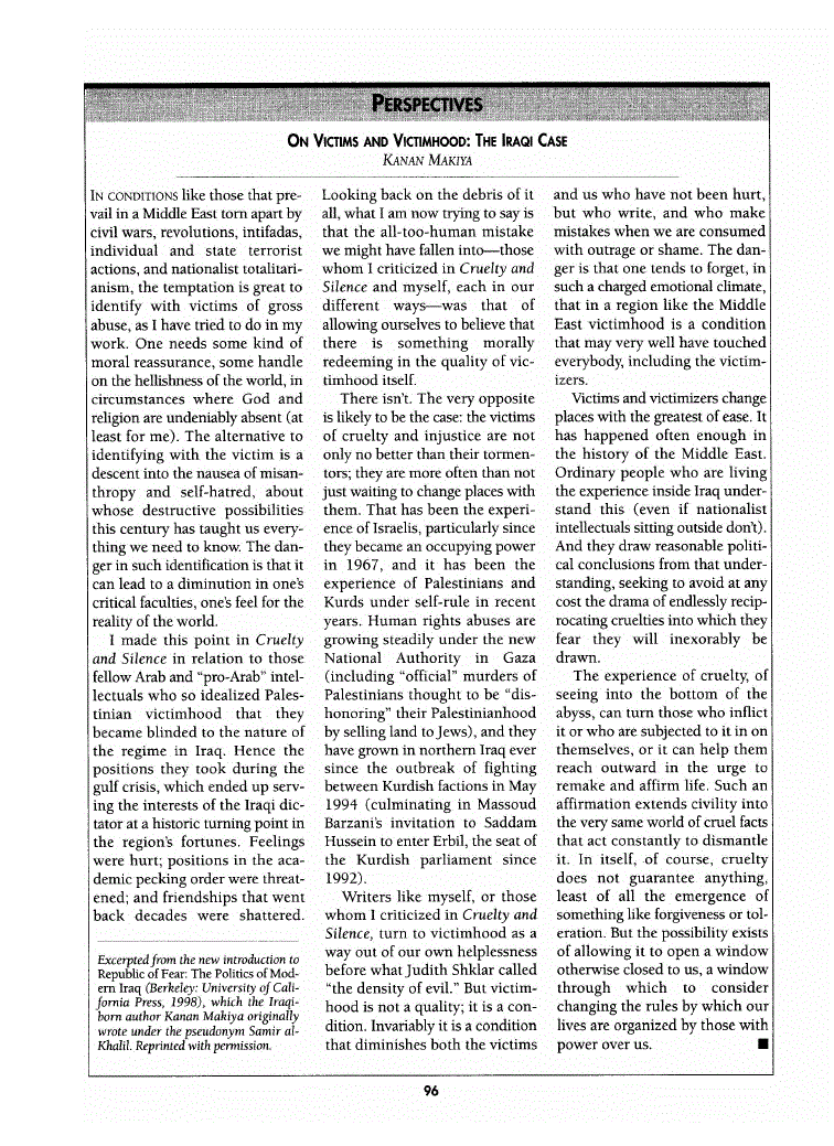 First page of On Victims and Victimhood<subtitle>The Iraqi Case</subtitle>