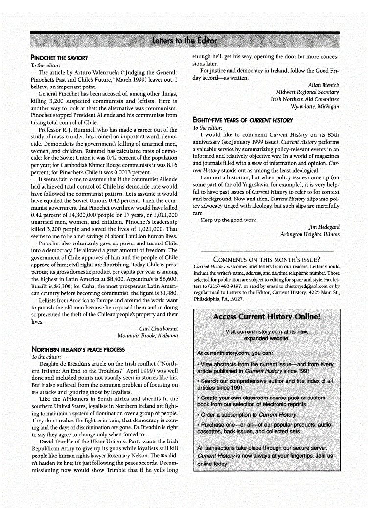 First page of Letters to the Editor