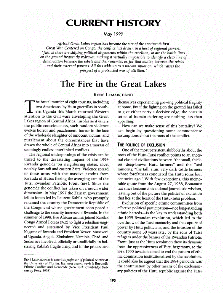 First page of The Fire in the Great Lakes