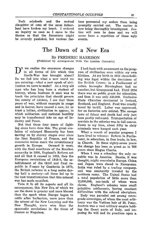 First page of The Dawn of a New Era