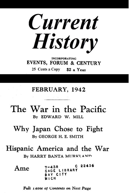 Current History Cover Image for Volume 1.1942, Issue 6