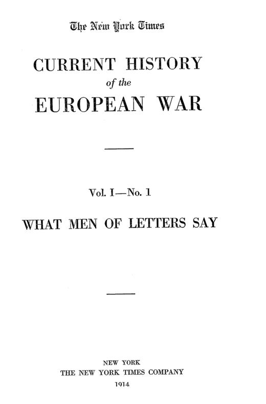 Current History Cover Image for Volume 1, Issue 1