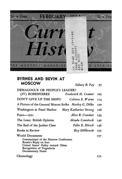 Current History Cover Image for Volume 10, Issue 54