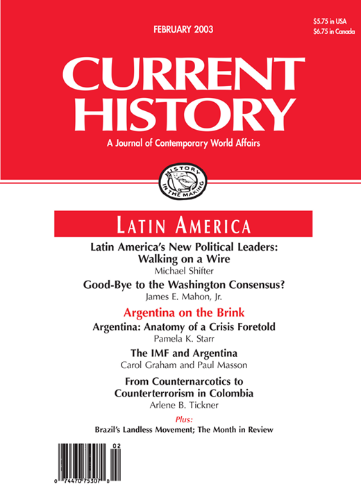 Current History Cover Image for Volume 102, Issue 661