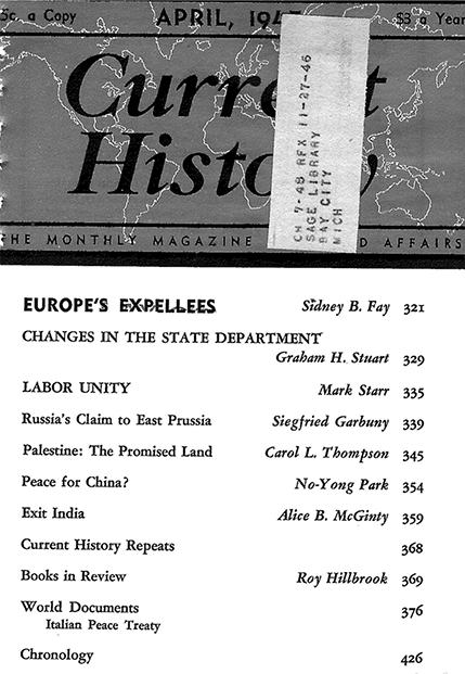 Current History Cover Image for Volume 12, Issue 68