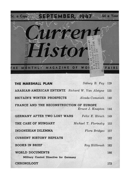 Current History Cover Image for Volume 13, Issue 73
