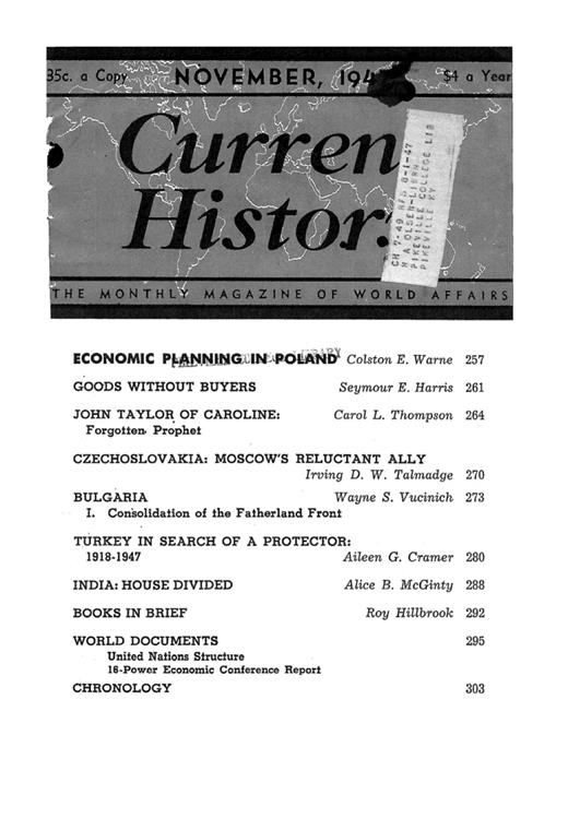 Current History Cover Image for Volume 13, Issue 75