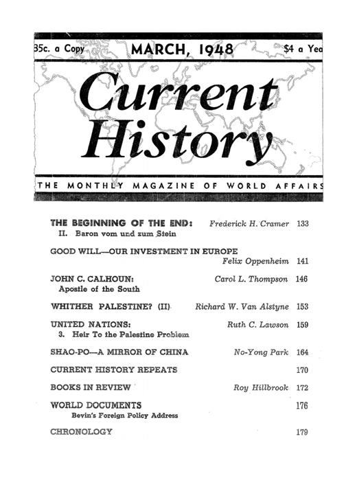 Current History Cover Image for Volume 14, Issue 79