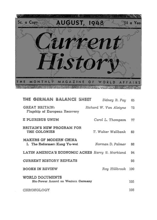 Current History Cover Image for Volume 15, Issue 84