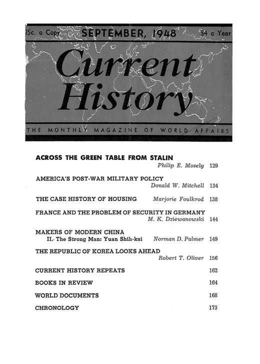 Current History Cover Image for Volume 15, Issue 85