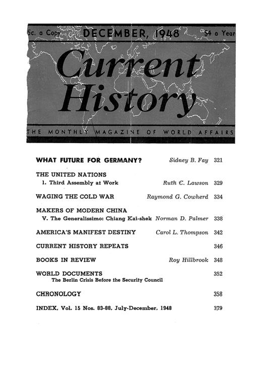 Current History Cover Image for Volume 15, Issue 88