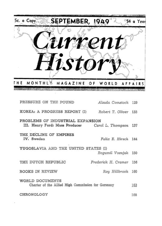Current History Cover Image for Volume 17, Issue 97