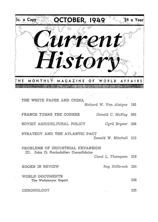 Current History Cover Image for Volume 17, Issue 98