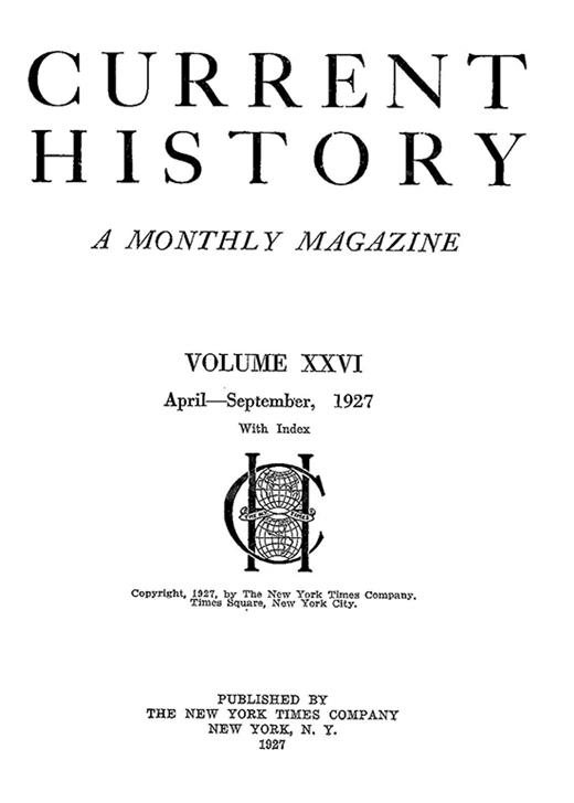 Current History Cover Image for Volume 26, Issue 1