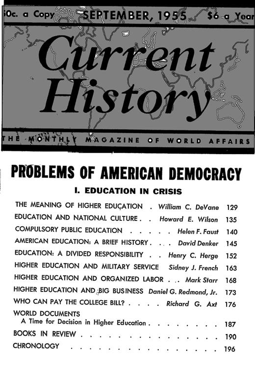 Current History Cover Image for Volume 29, Issue 169
