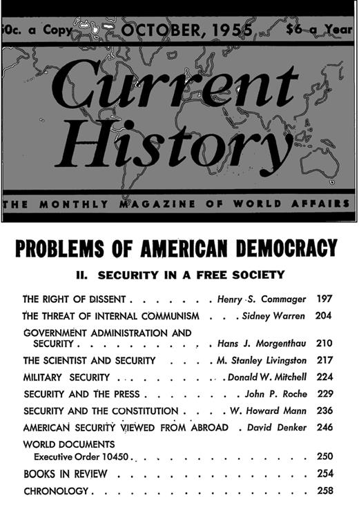 Current History Cover Image for Volume 29, Issue 170