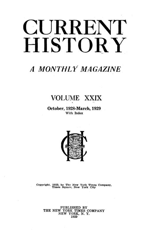 Current History Cover Image for Volume 29, Issue 2