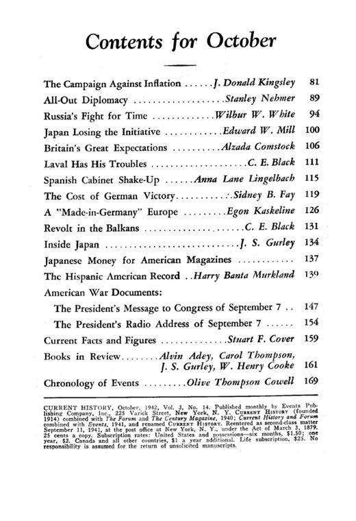 Current History Cover Image for Volume 3, Issue 14