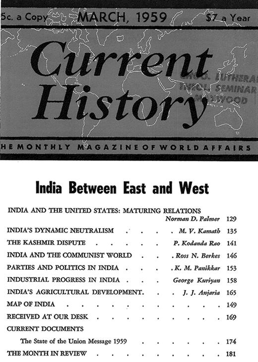 Current History Cover Image for Volume 36, Issue 211