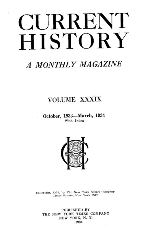 Current History Cover Image for Volume 39, Issue 1