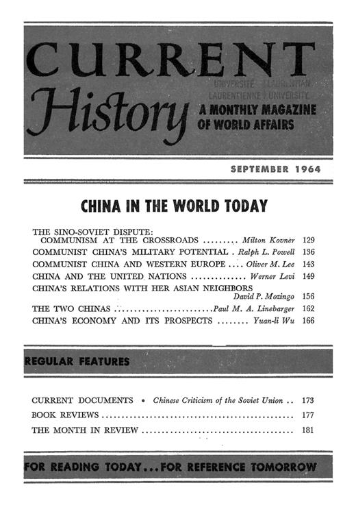 Current History Cover Image for Volume 47, Issue 277