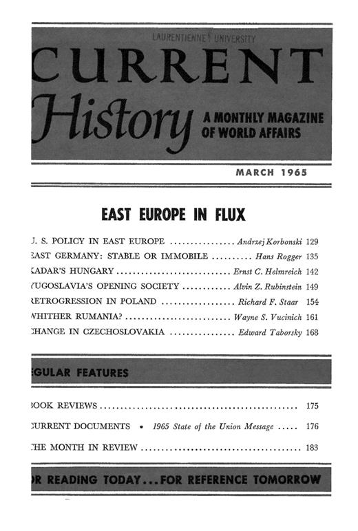 Current History Cover Image for Volume 48, Issue 283