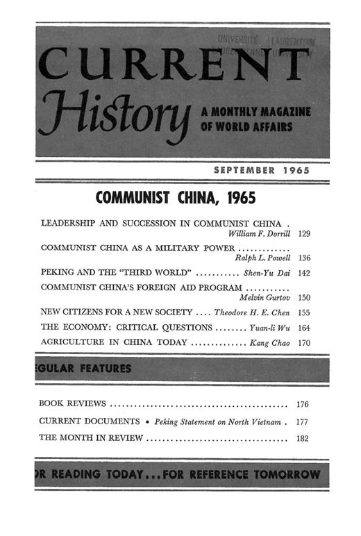 Current History Cover Image for Volume 49, Issue 289
