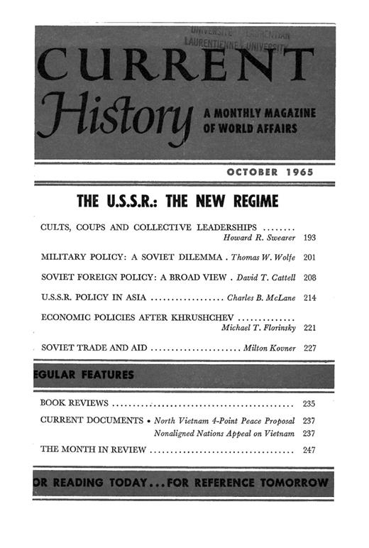 Current History Cover Image for Volume 49, Issue 290